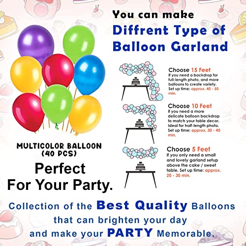 Image of Party Propz Multicolour Birthday Decoration Happy Birthday Decorations Kit for Boys and Girls Multicolour Balloons For Decoration / Multicolour Birthday Decorations Kit - Set of 42