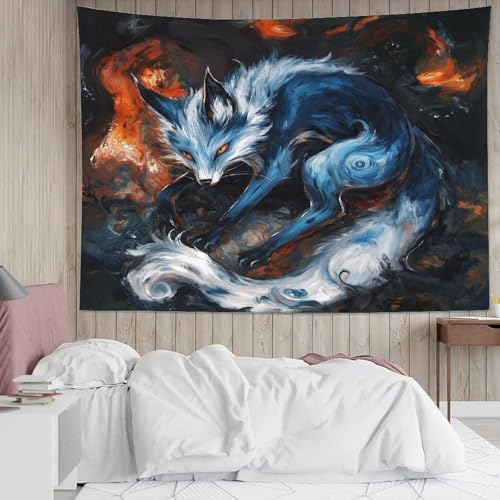 Couverture murale imprimee renard 3D pour habiller un mur vide de salon