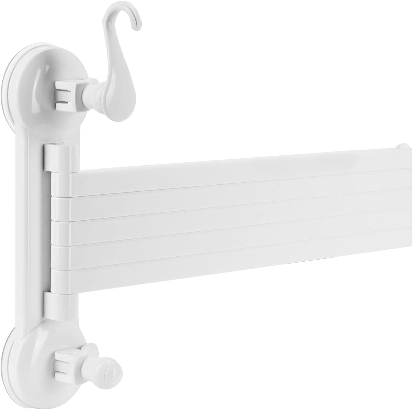 Garosa Wall Mounted Towel Rack with 5 Arms Swivel Hook Space Saving Non Punching Double Suction Cup Towel Holder for Bathroom Kitchen Home 180° Rotation Bar Hanger