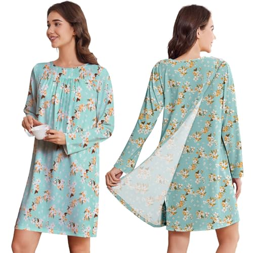 Deyeek Women Hospital Gown Open Back Tear-Away Snap Dress