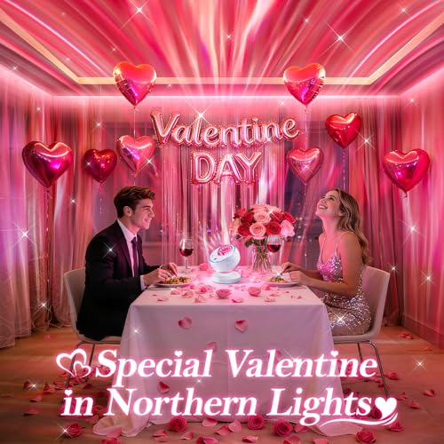 Sternenhimmel Projektor Valentinstag geschenke für Sie Ihn Mädchen Frauen, 300-Lichtmodi Nordlicht Lampe, 15 White Noise Nachtlicht Kinder Projektor Galaxy, Bluetooth Timer Sternenprojektor Deko Party