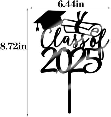 Miniatura 3 de Gold Class of 2025 - Decoración para tartas de graduación con purpurina para la clase de 2025, suministros de fiesta de graduación  Graduados de