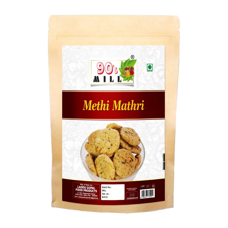 90's MILL Crispy Crunchy Methi Mathri | Chips Snacks Namkeen | Ready to ...