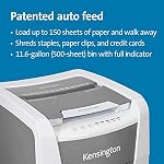 Kensington Shredder - New OfficeAssist 150-Sheet Auto-Feed Micro Cut Anti-Jam Paper and Credit Card Home Office Shredder with 11.6 gallons Pullout Wastebasket (K52050AM)