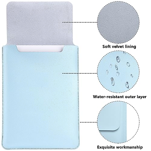 MAYCARI Slim Blue Waterproof Laptop Sleeve Bag 12-13 inch, Light Weight Fuax Leather Protective Laptop Sleeve Case - Image 4