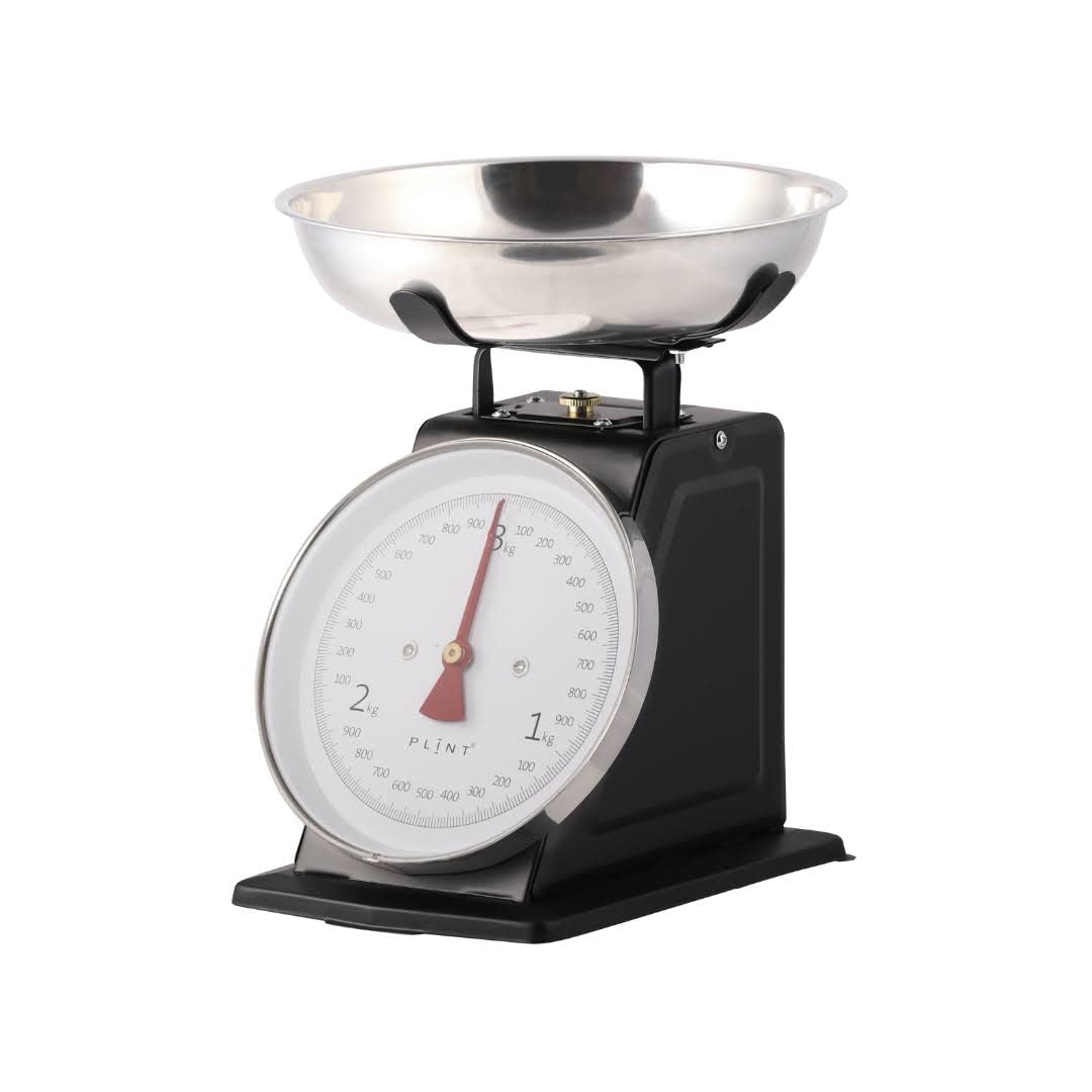 PLINT Traditional Kitchen Scale 3KG Stainless Steel Bowl Retro Mechanical Vintage Food Scale Black