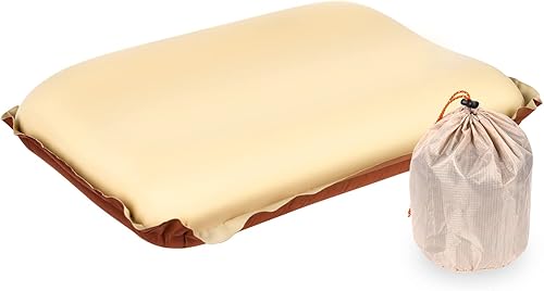 ADDMOTOR Almohada inflable para campamento, almohada ergonómica de viaje, equipo de mochilero, suave y compresible, portátil, para exteriores, para