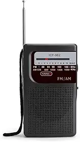 Rádio Portátil AM/FM, 2 Bandas, Recarregável USB Tipo-C, Entrada para Fone de Ouvido (Modelo 2)