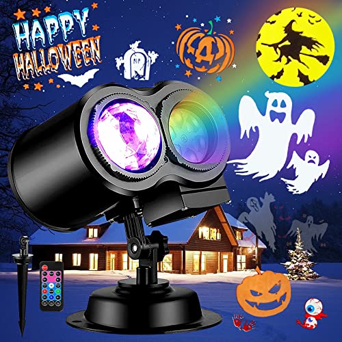 FLITI Projecteur d'Halloween 2 en 1 et projecteur de Noël en plein air