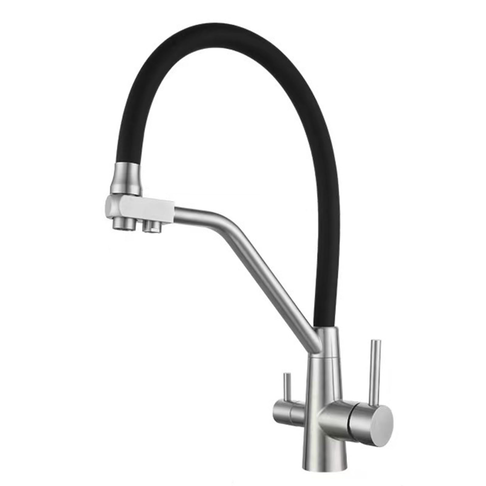 Grifo de cocina de 3 vías para sistema de ósmosis inversa, flexible, 2 modos, de acero inoxidable, diseño extraíble, fácil instalación y elegante para uso doméstico