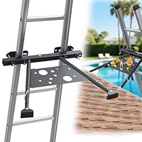 Leiterstabilisator für Dachrinne, Verstellbarer Leiterstabilisator mit Einstellbaren Beinen 51-75 cm, Rutschfester Leiter-Abstandshalter mit Integrierter Werkzeugablage Trägt bis zu 145 kg