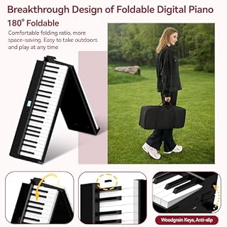 TERENCE Piano numérique, 88 touches lestées, batterie 1800 mAh, Haut – parleur 2 * 25W, pliable et portable, support Bluetooth et interface midi - Les Beatles, Paul McCartney, John Lennon, RIngo Starr, George Harrison TERENCE Piano numérique, 88 touches lestées, batterie 1800 mAh, Haut - parleur 2 * 25W, pliable et portable, support Bluetooth et interface midi – Image 6