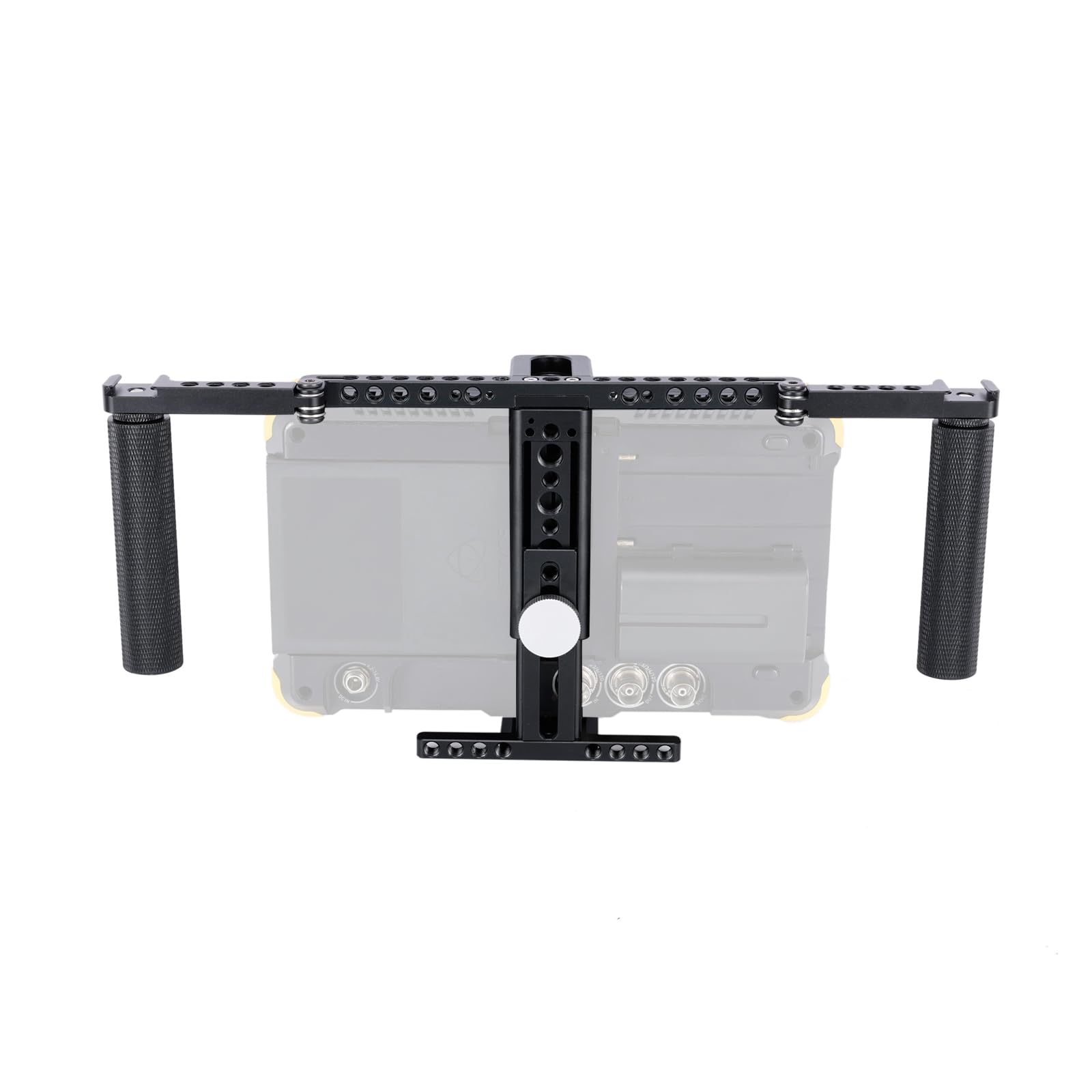 NICEYRIG Gabbia per monitor registi, comodo kit di ripresa portatile, adatto a monitor LCD da 5 "a 7", supporto sicuro con impugnatura regolabile, opzioni di montaggio multiple per monitoraggio