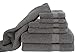Produktbild Blake Deluxe 7-teiliges Badetuch und Badteppich-Set, dicht gewebt, hochwertig, ultraweich, hohe Saugfähigkeit, gekämmte Baumwolle, 700 g/m² Mittelgrau