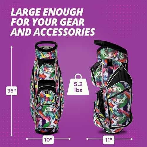 Womens Golf Bag - Taboo Fashions Lightweight Ladies Cart Bag, 14-Way, 7 Zippered Pockets, Rain Hood, Tee Holder, Insulated Cooler Beverage Compartment (Rembrandt) by Taboo Fashions - Used condition - Image 3