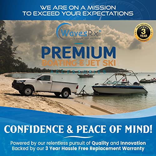 Wavesrx Jet Ski & Pwc Trailer Transom Straps (2Pk) | 24" Marine Tie Downs - Adjustable Via Quick Release Buckle | Must-Have Jet Ski Accessories For Safe And Secure Transportation Of Your Watercraft #TOP5