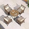 PURPLE LEAF Outdoor Patio Dining Set for 4 Wicker Patio Furniture Sets with Aluminum Frame Round Dining Table and Metal… 51P06NzFt2L. SS100