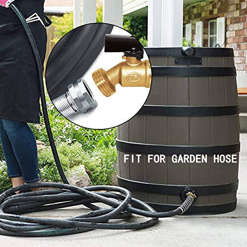 Joywayus Brass Water Container/Rain Barrel Spigot 3/4" Threaded Quarter Turn Ball Valve With Bulkhead Fitting, Suitable For Garden Hose Thread Connection #TOP3