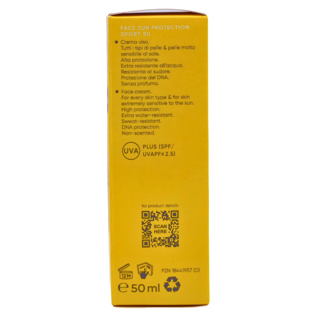 Louis Widmer Face Sun Protection Sport 50, 2x 50 ml I leichte, feuchtigkeitsspendende Gesichtsemulsion I extra wasserfest I schweissresistent I hoher UV-Schutz I Spar-Set plus Pharma-Perle give-away