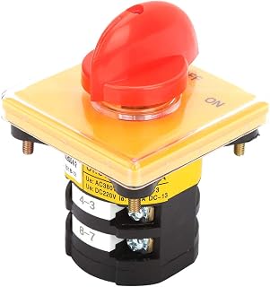 25A ON/Off Selector Switch,Breaker Switch Transfer Latching Switches 2 Position Rotary Cam On and Off Universal Changeover Load Circuit Protect Breaker JYW25-25/2 D2004