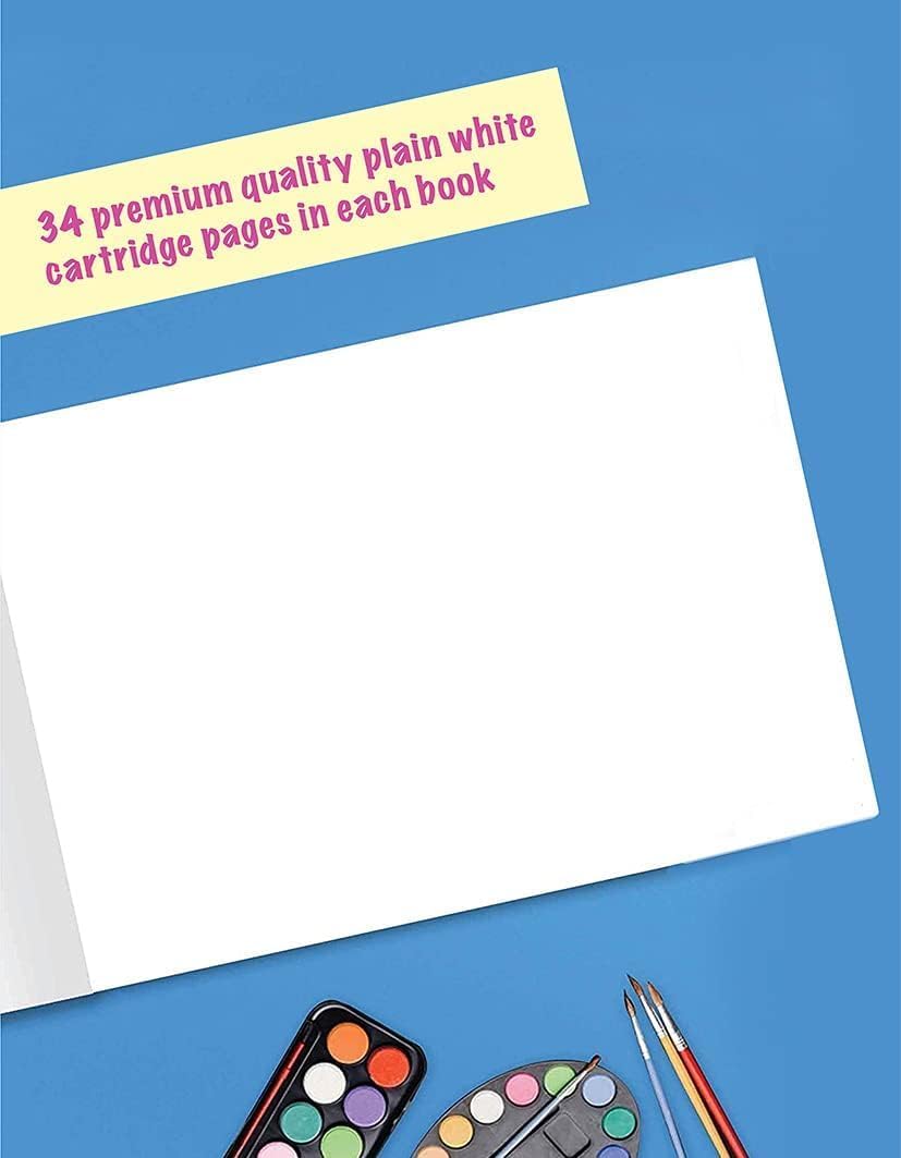 Kids A4 Size Drawing Pad (Pack of 3) | Sketch Pad for Artists, Children and Students | 34 Pages, White Plain Cartridge Papers | 29.5 cm x 21 cm Approx | Soft Cover