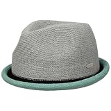 CHILLOUTS Boston Player Stoffhut Strickhut Sommerhut Trilby Damenhut Herrenhut Porkpie Pork Pie Damen/Herren - Frühling-Sommer Sommer - L (58-59 cm) hellgrau