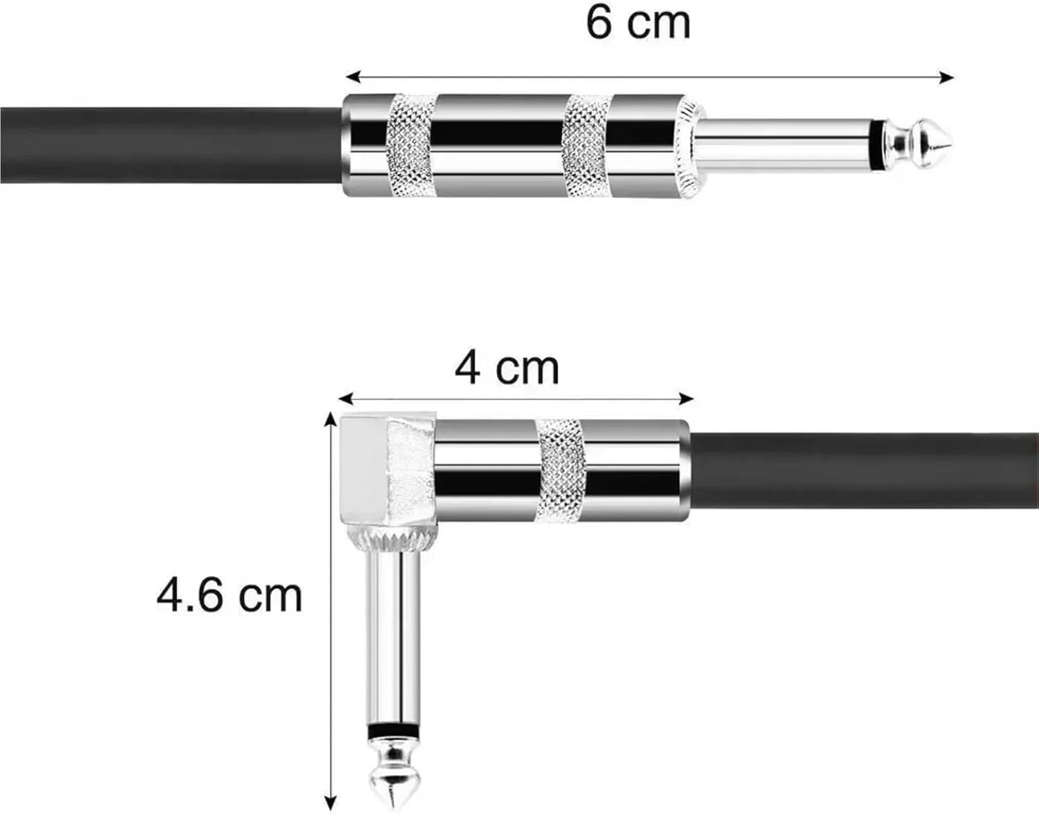 Guitar Cable Jack 6.5mm to 6.5mm 1/4'' Mono Patch Cable for Acoustic Guitar Electric Mandolin Pro Audio to Amp/PA Certified(Yellow Straight-L,10m)