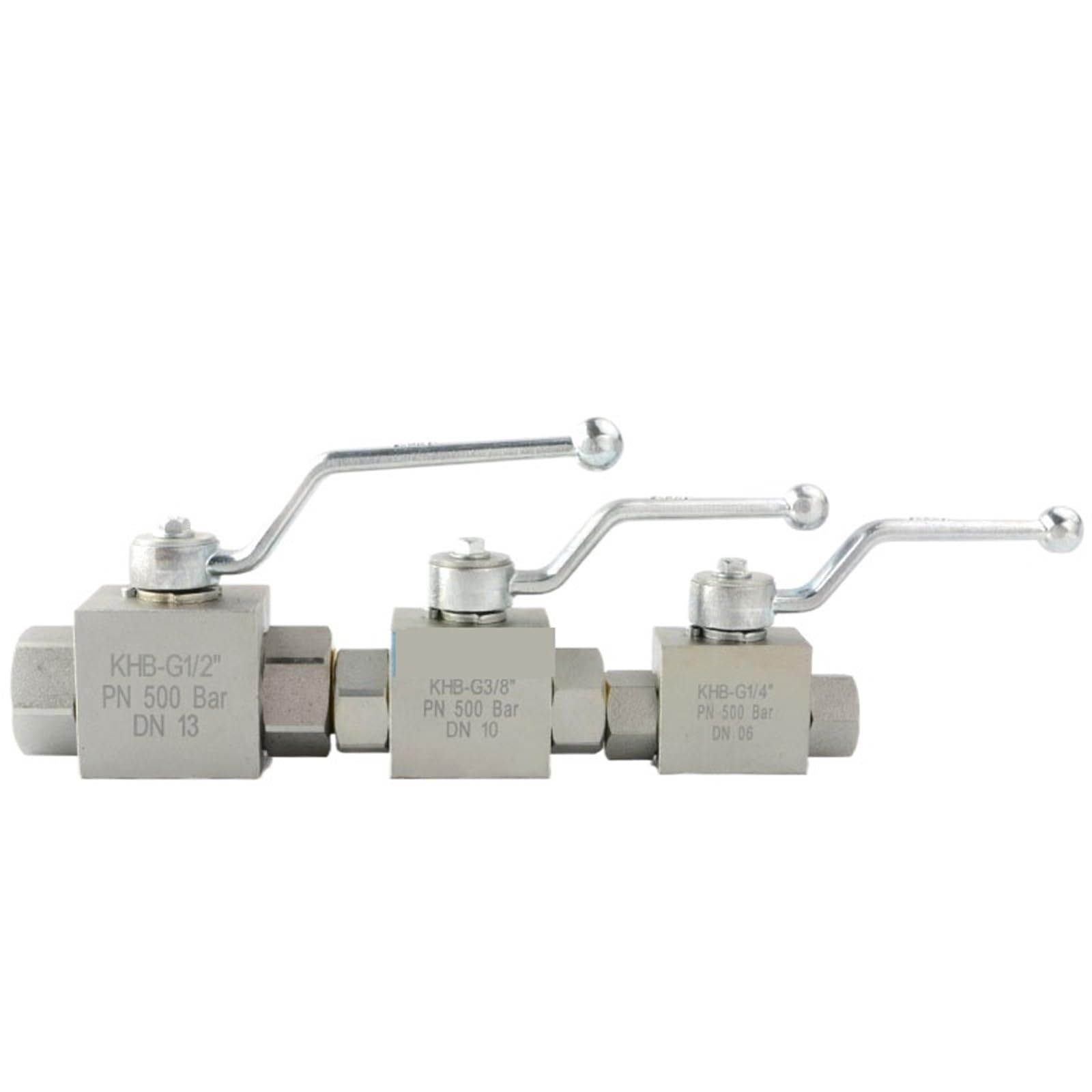 Vanne hydraulique KHB 3/8 acier au carbone robuste avec commande manuelle par levier