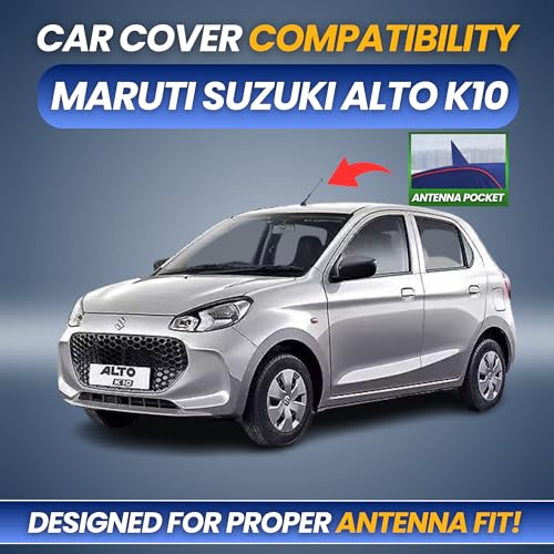 Image of Car Cover for Maruti Suzuki Alto K10 2010-2021 | 100% Waterproof Heavy-Duty 3-Layer | All-Weather Rain, UV, Sun & Dust Protection | Custom Fit | Mirror & Antenna Pockets | Navy Blue