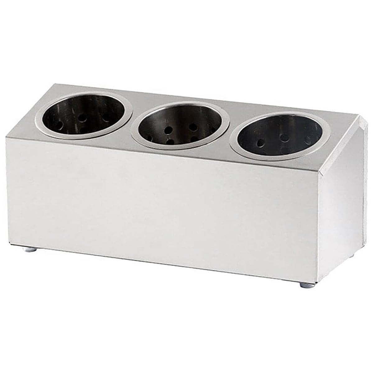 Soporte para Utensilios de Acero Inoxidable con 3 Compartimentos, Soporte cilíndrico para Cubiertos, para Cocina, Bares, cafeterías, restaurantes