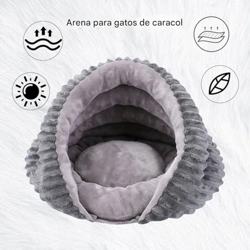 Cueva cama para gatos de interior con base antideslizante para el dormitorio 6