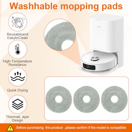 Image of HASTHIP 9Pcs Replacement Parts for Dreame L10 Prime Vacuum Cleaner | Spare Accessories Kit with 1 Main Roller Brush, 3 Side Brushes, 3 Mop Cloth, 2 Filters