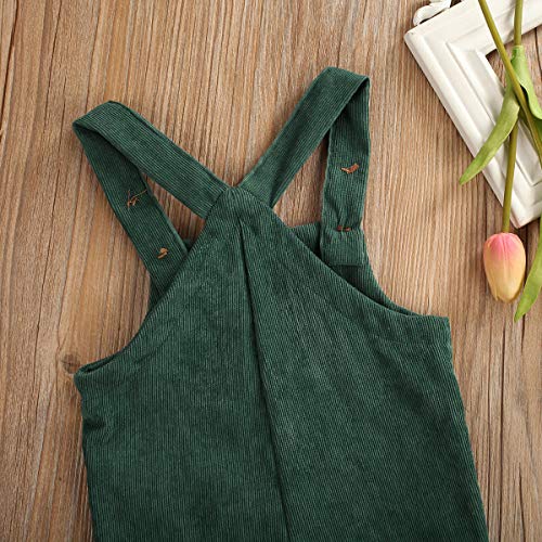 Yingyingni Toddler Baby Corduroy Knotted Jumpsuit Solid Bib Overalls With Pocket Retro Strap Pants For Boys Girls (Green, 12-24 Months) #TOP4