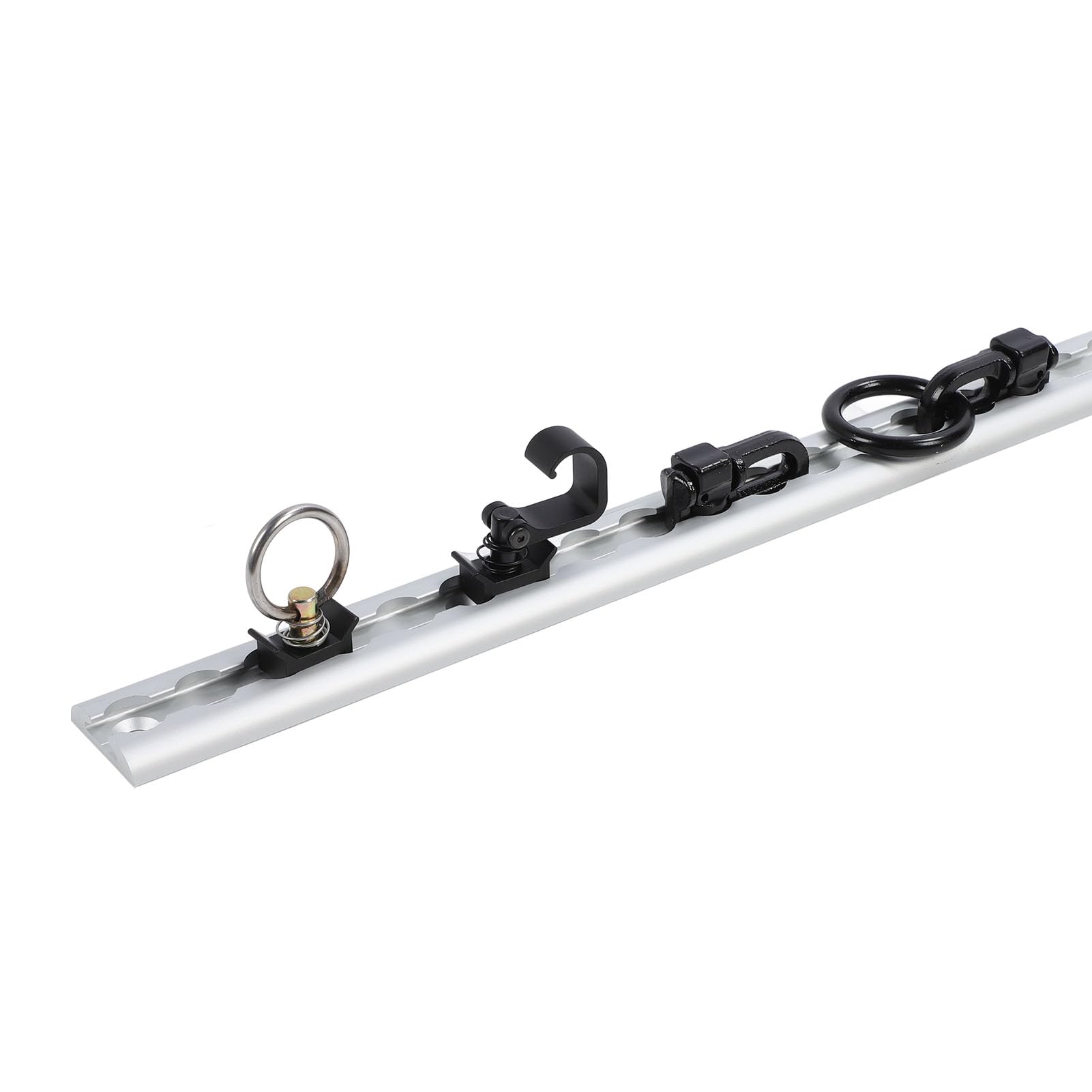 POENVFPO Riel de Riel en L de Aluminio de Amarre de en L de 3.3 Pies con Orificios Preperforados Anclaje de Carga Anodizado para Plataformas de Camiones, Remolques, Vehículos Recreativos, Fácil