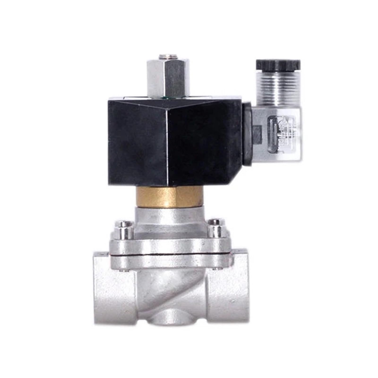 JNVFTCUX 3/8" Normally Open Waterproof Solenoid Valve With LED Power Indicator 24VDC Stainless Steel(NPT-24VDC-EPDM-SEAL)