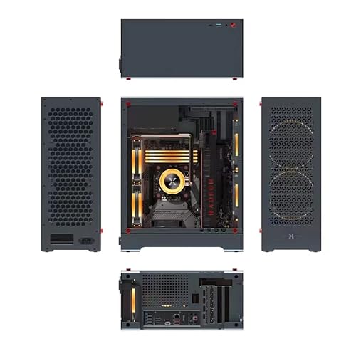 C1P(C1 Upgraded Version)Micro Atx Computer Case For Pc 2023 Mid Tower Aluminum Alloy Large Side Penetration Matx Itx Gaming Case In-Line Long Graphics Card Atx Power Supply 240 Water-Cooled Hard Drive #TOP6