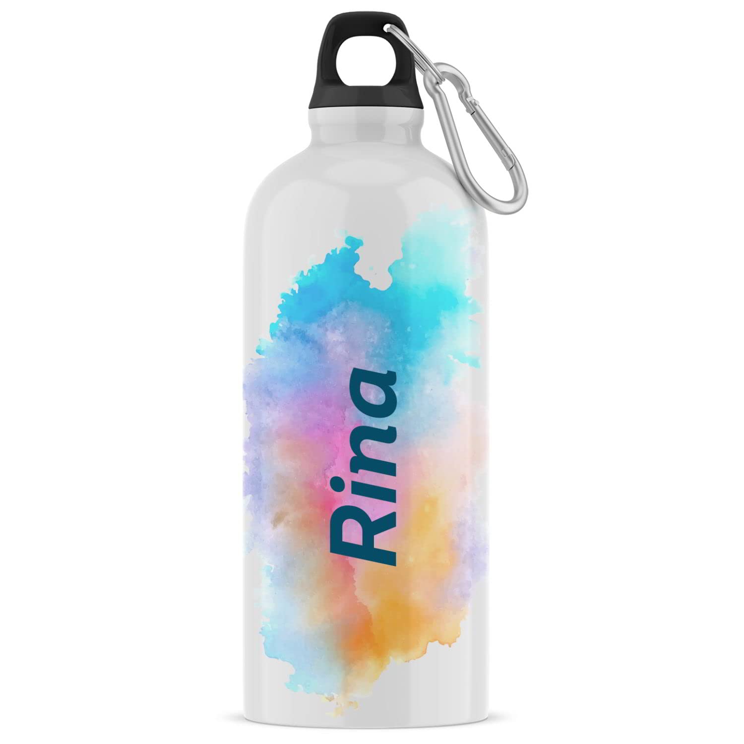ASHVAH Customizable/Personalised Sipper Water Bottle, Leak Proof, for School, Gym, Home, Office 600 ML - Birthday, Return Gift, Girls, Name - Rina