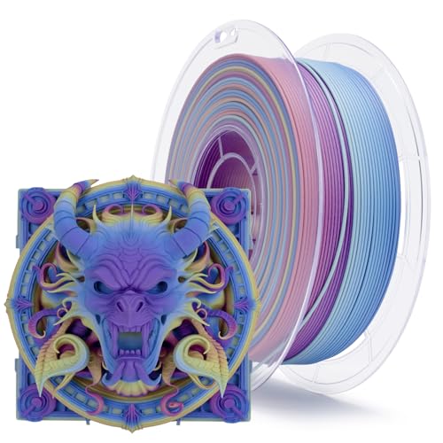 Image of ZIRO Fast Color Changing PLA, Matte Multi Colors Filament 1.75mm, No-Shine Rainbow 3D Printer Filament, Dimensional Accuracy + /-0.03mm, Fit Most 3D Printers, 1KG / 2.2lbs Spool, Vibrant Coral