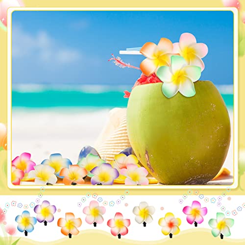 36 piezas de clips para cabello hawaianos con flores tropicales miniatura 4