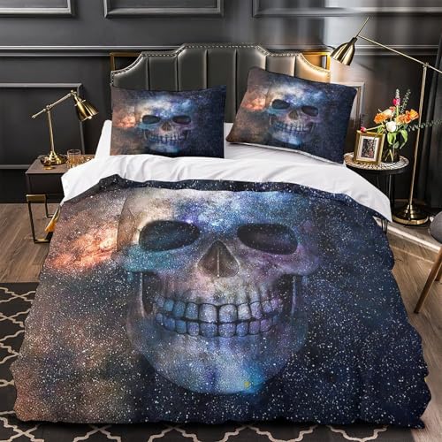 Parure de lit crâne cosmique pour une chambre d'enfant spatiale