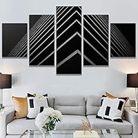 SIGNWIN 5 Panel Canvas Wall Art Abstract Colorful Hallway Industrial Lights Modern Artwork for Home Decorations Ready to Hang - 60