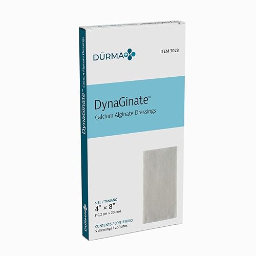 Dynarex DynaGinate - Apósito de alginato de calcio para heridas, almohadillas tópicas estériles antiadherentes para heridas tópicas - Parches de gel