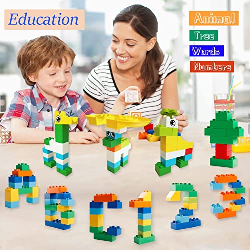 Marble Run Building Blocks, 145 PCS Classic Big Blocks STEM Toy Bricks Set Kids Race Track Compatible with All Major Brands Bulk Bricks Set for Boys Girls Toddler Age 3,4,5,6,7,8+