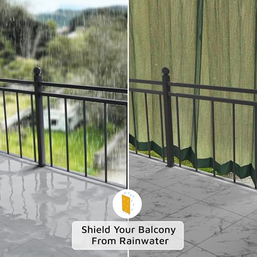 Image of HIPPO 160 GSM Outdoor Sun Blocking Balcony Eyelet /Grommet Curtains Sun & UV Protection, Light Filtering 4.5FTX9FT Long Door Curtain (Camouflage-Green)