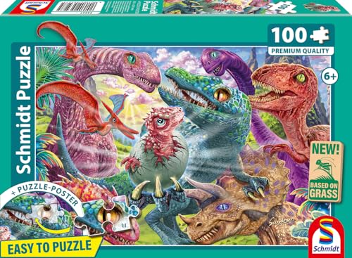 Puzzle 100 pièces Schmidt Spiele Petit dino grandes aventures 36 1 x 24 3 cm Paysage Couleurs vives Neuf - vue 6