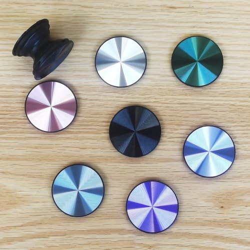 3 Pack Aluminum Alloy CD Pattern Expandible Collapsible Mobile Phone Grip Stand Holder for Smartphone Tablet Cell Phone Accessory - Black