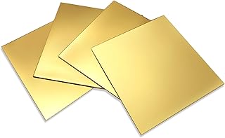 COYOUCO Brass Sheet, Prime Quality Brass Sheet,50Mm Length 4 Pcs Brass Plate,50x50x0.8mm