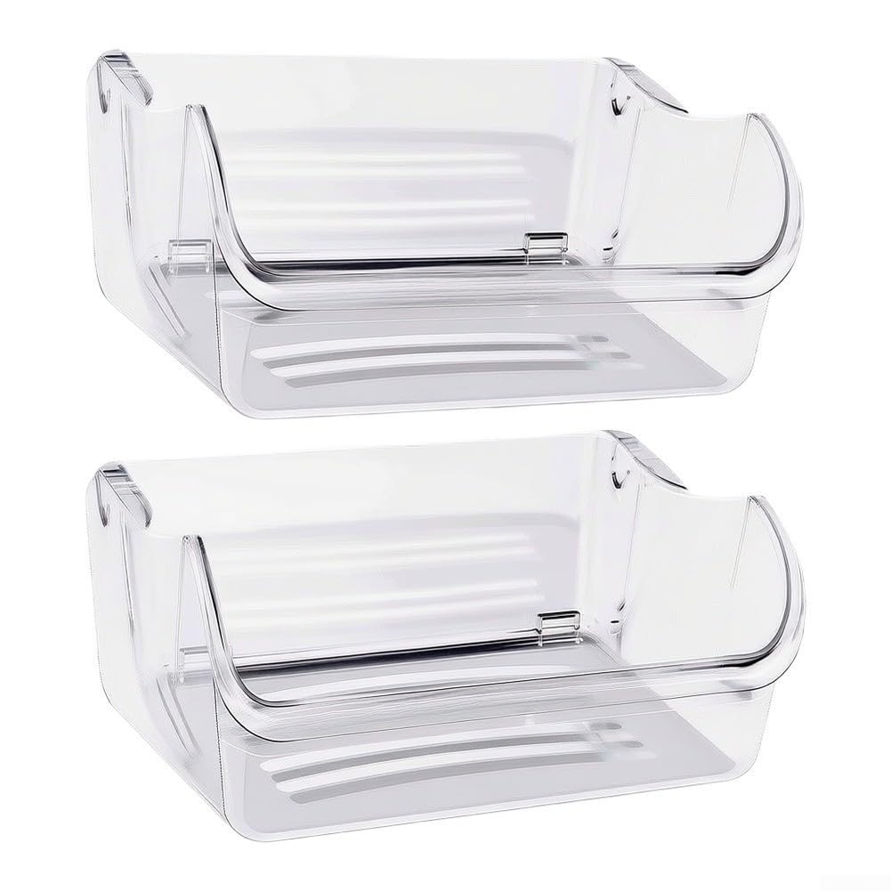 Paquete de 2 estantes de repuesto para puerta de refrigerador 240324502, cesta de almacenamiento de plástico transparente compatible con Kenmore y modelos LFSS2312TF0 FFSS2315TS0, 13 x 7.25 x 3.25