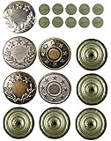 #3 Popular 17mm Bachelor Jean Buttons, Set 50 with Tool