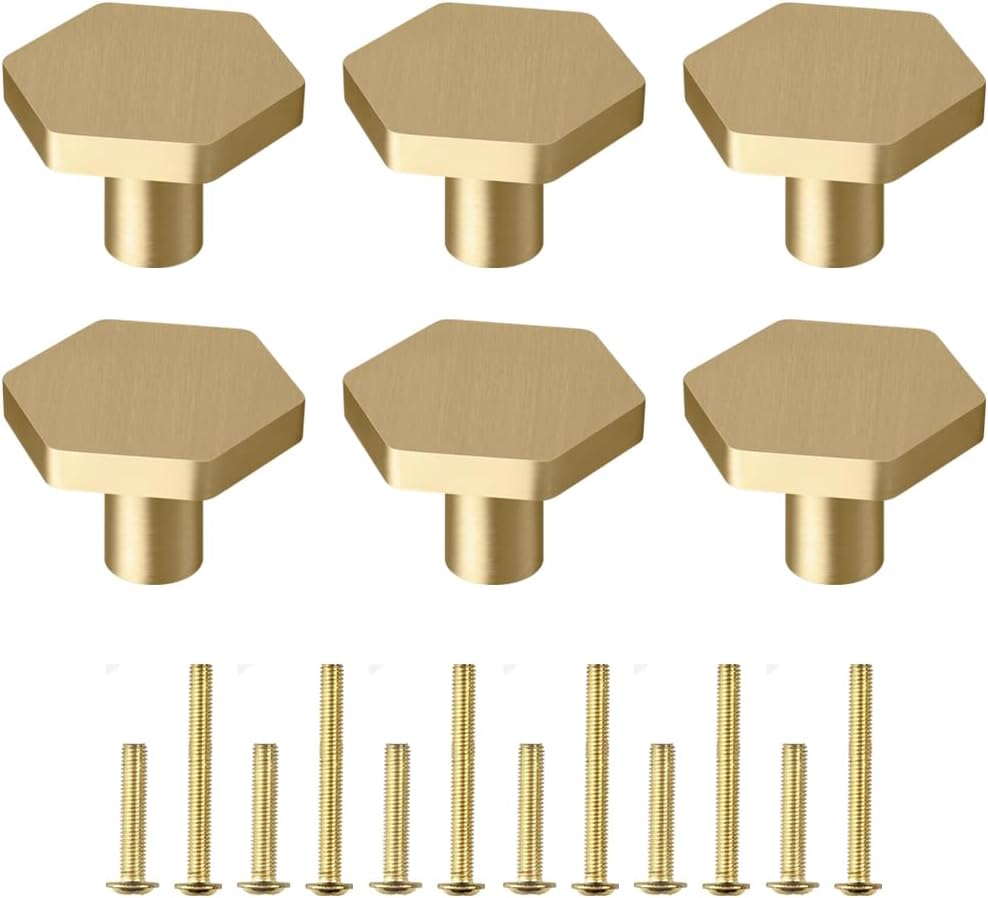 4 Pack Kitchen Cabinet Knobs, Drawers Knobs, Solid Brass Knobs for Dresser Drawers, 1.06in (27mm) Cabinet Door Knobs